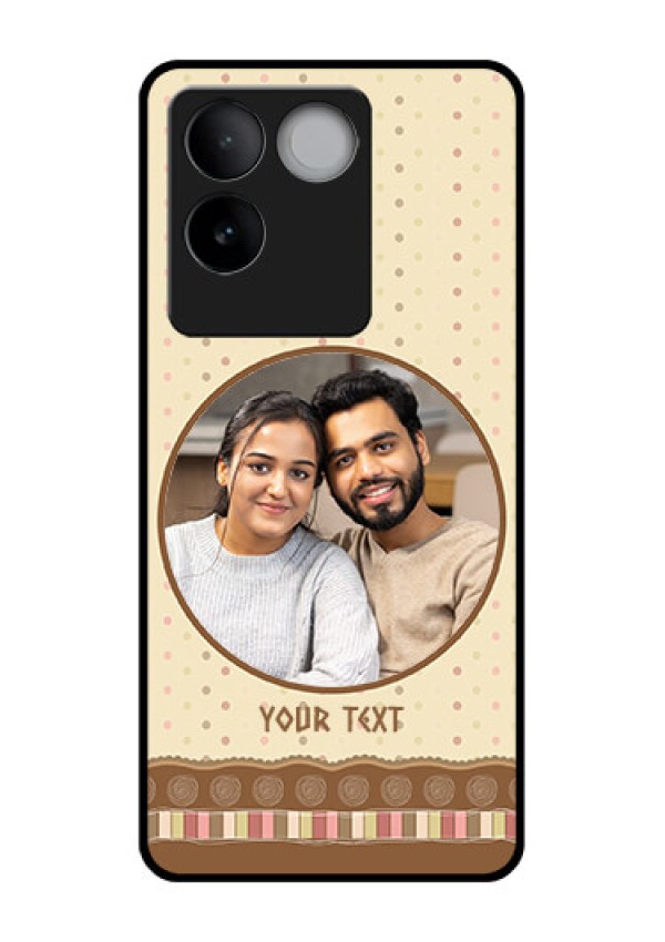 iQOO Z7 Pro 5G Custom Glass Phone Case - Brown Dotted Mobile Case Design