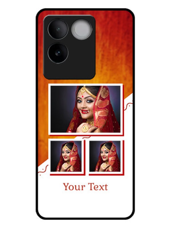 Custom iQOO Z7 Pro 5G Custom Glass Phone Case - Wedding Memories Design