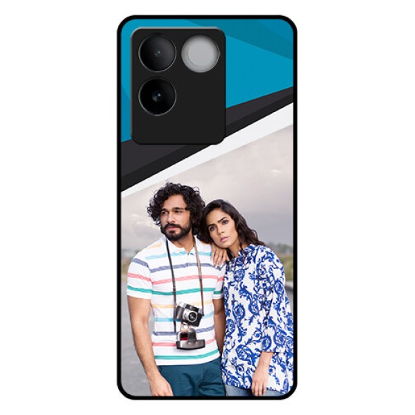 iQOO Z7 Pro 5G Custom Glass Phone Case - Simple Pattern Photo Upload Design
