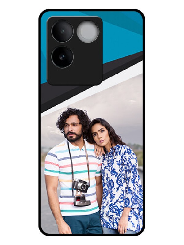 Custom iQOO Z7 Pro 5G Custom Glass Phone Case - Simple Pattern Photo Upload Design