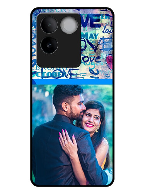 Custom iQOO Z7 Pro 5G Custom Glass Phone Case - Colorful Love Design