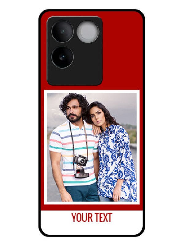 Custom iQOO Z7 Pro 5G Custom Glass Phone Case - Red Color Design