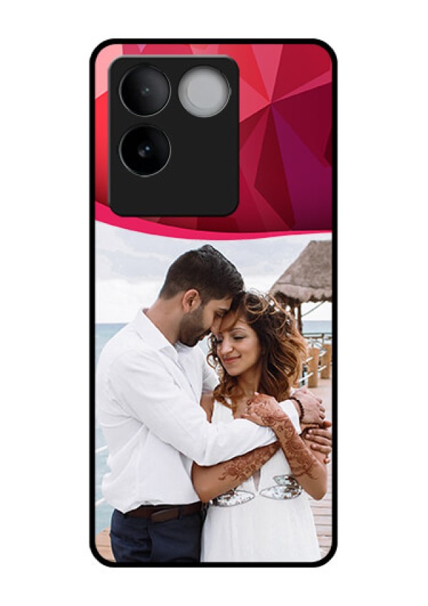 iQOO Z7 Pro 5G Custom Glass Phone Case - Red Abstract Design