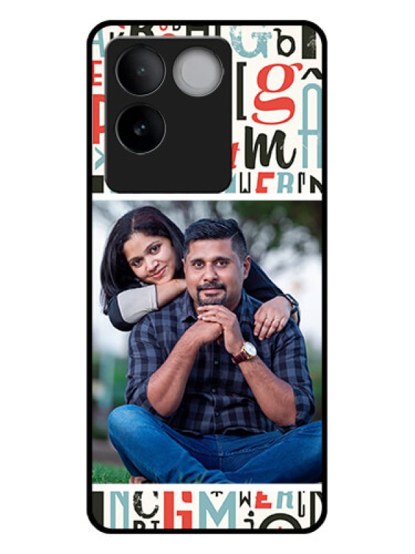 Custom iQOO Z7 Pro 5G Custom Glass Phone Case - Alphabet Design
