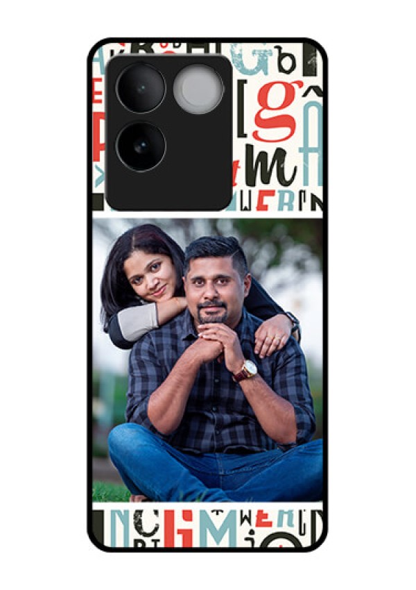 iQOO Z7 Pro 5G Custom Glass Phone Case - Alphabet Design