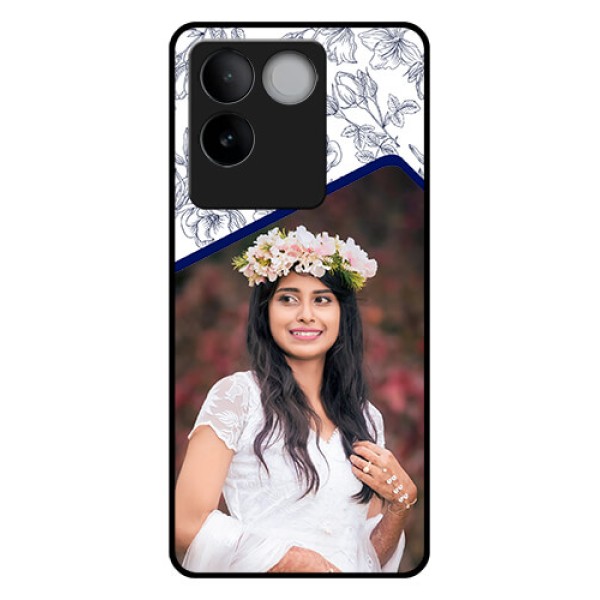 iQOO Z7 Pro 5G Custom Glass Phone Case - Classy Floral Design