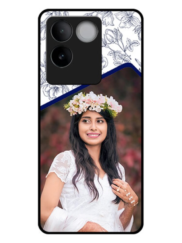 Custom iQOO Z7 Pro 5G Custom Glass Phone Case - Classy Floral Design