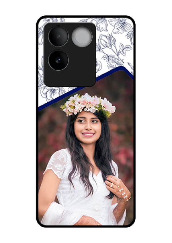 iQOO Z7 Pro 5G Custom Glass Phone Case - Classy Floral Design