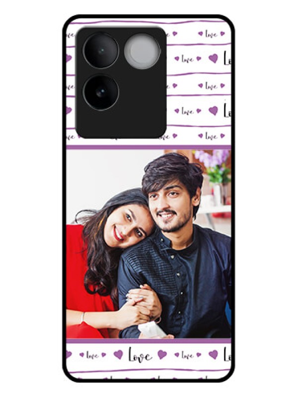 Custom iQOO Z7 Pro 5G Custom Glass Phone Case - Couples Heart Design