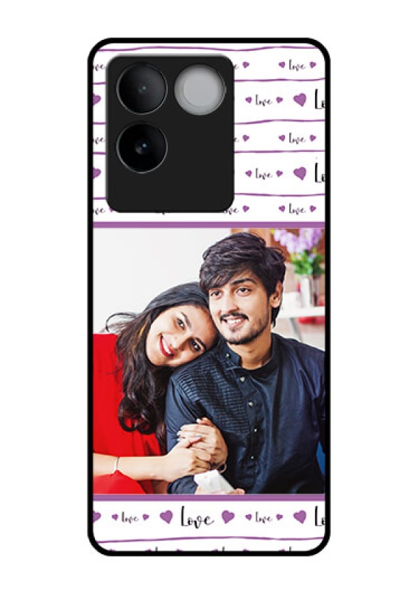 iQOO Z7 Pro 5G Custom Glass Phone Case - Couples Heart Design
