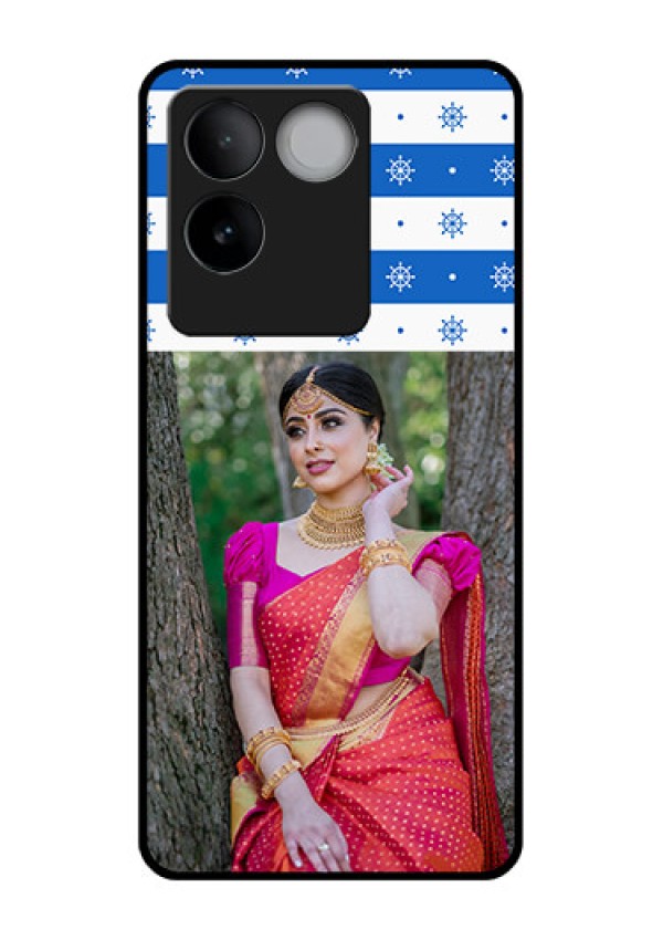 iQOO Z7 Pro 5G Custom Glass Phone Case - Snow Pattern Design