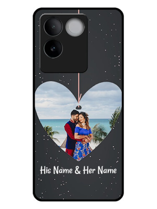 Custom iQOO Z7 Pro 5G Custom Glass Phone Case - Hanging Heart Design