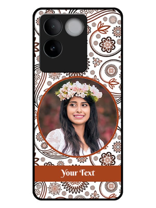 Custom iQOO Z7 Pro 5G Custom Glass Phone Case - Abstract Flower Design