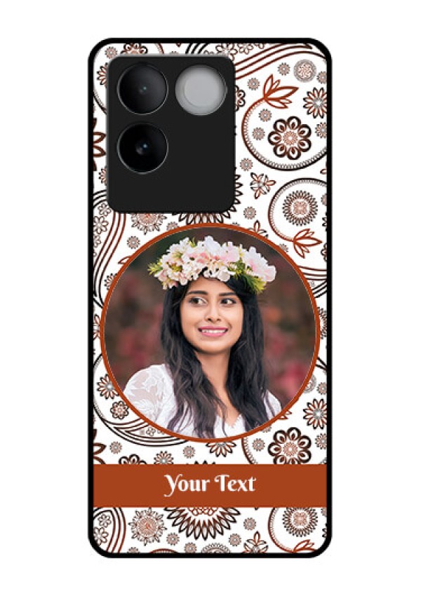 iQOO Z7 Pro 5G Custom Glass Phone Case - Abstract Flower Design