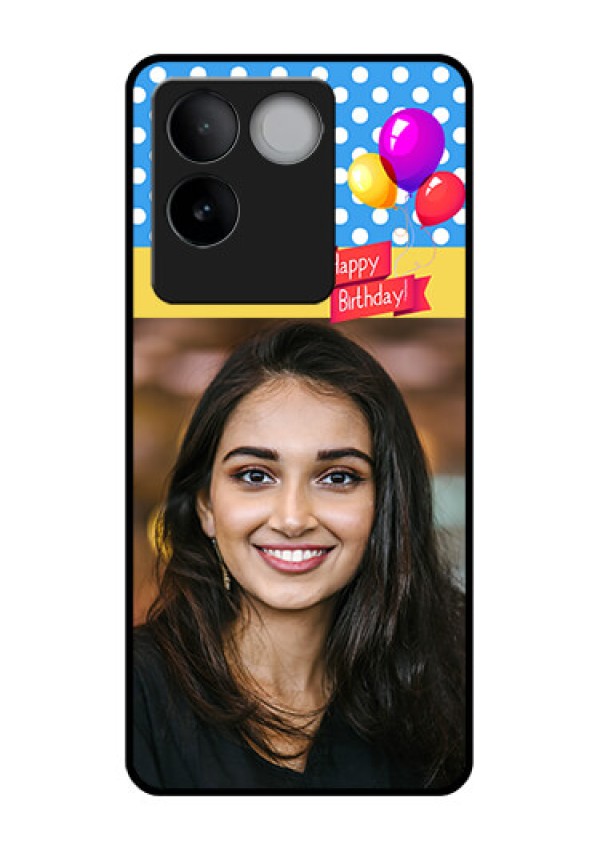 iQOO Z7 Pro 5G Custom Glass Phone Case - Happy Birthday Design