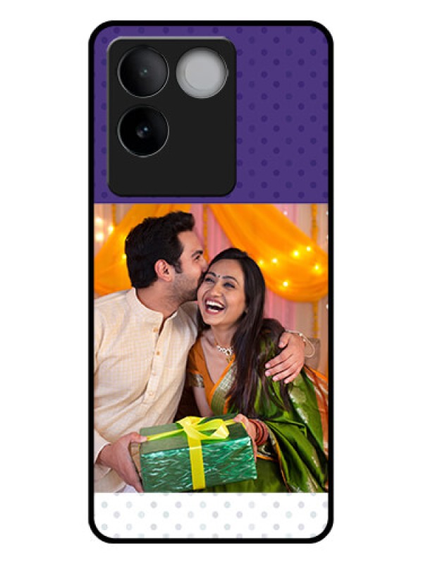 Custom iQOO Z7 Pro 5G Custom Glass Phone Case - Violet Colored Pattern Design