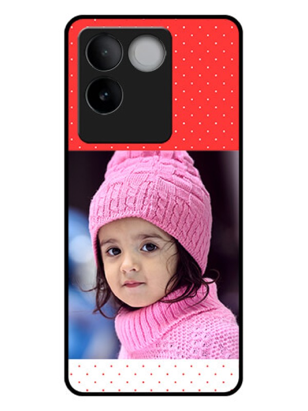 Custom iQOO Z7 Pro 5G Custom Glass Phone Case - Red Pattern Design