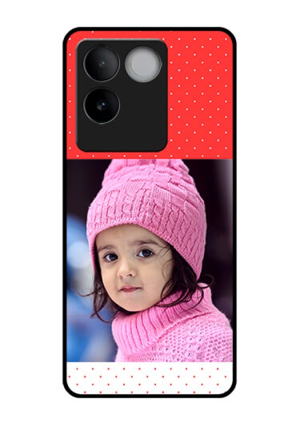 iQOO Z7 Pro 5G Custom Glass Phone Case - Red Pattern Design