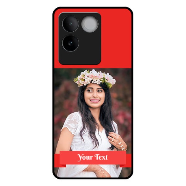 iQOO Z7 Pro 5G Custom Glass Phone Case - Simple Red Color Design iQOO Z7 Pro 5G Custom Glass Phone Case - Simple Red Color Design