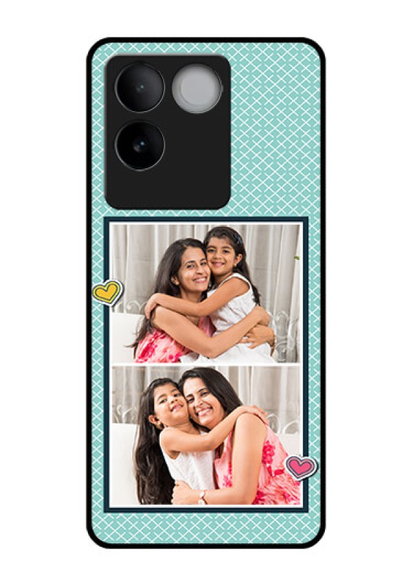 iQOO Z7 Pro 5G Custom Glass Phone Case - 2 Image Holder With Pattern Design