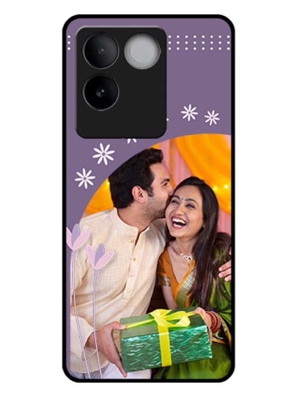 Custom iQOO Z7 Pro 5G Custom Glass Phone Case - Lavender Flowers Design