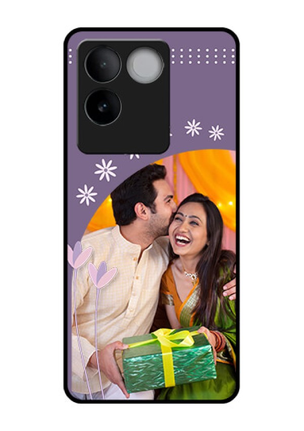 iQOO Z7 Pro 5G Custom Glass Phone Case - Lavender Flowers Design