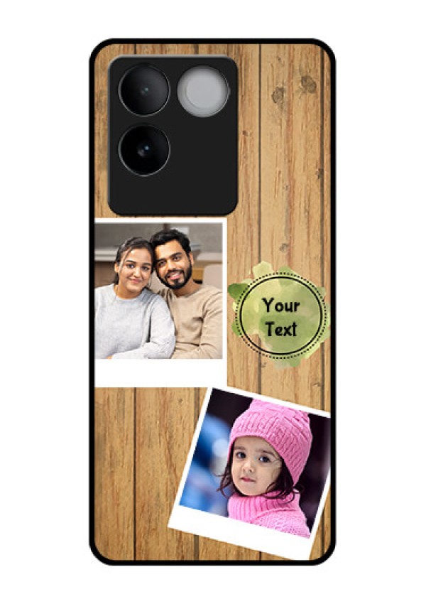 iQOO Z7 Pro 5G Custom Glass Phone Case - Wooden Texture Design
