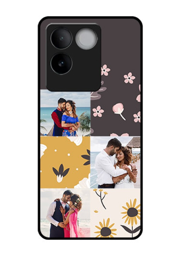 iQOO Z7 Pro 5G Custom Glass Phone Case - 3 Images With Floral Design