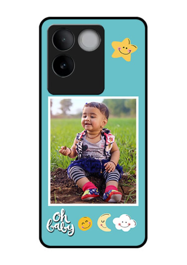 iQOO Z7 Pro 5G Custom Glass Phone Case - Smiley Kids Stars Design
