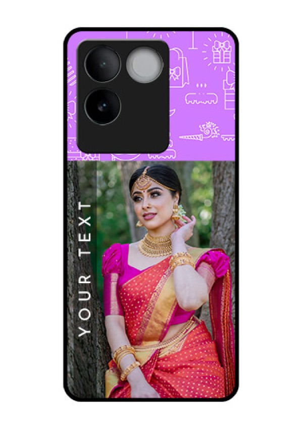 iQOO Z7 Pro 5G Custom Glass Phone Case - Birthday Icons Design