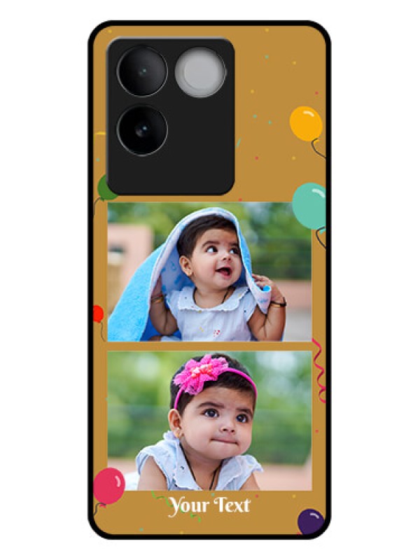 Custom iQOO Z7 Pro 5G Custom Glass Phone Case - Image Holder With Birthday Celebrations Design