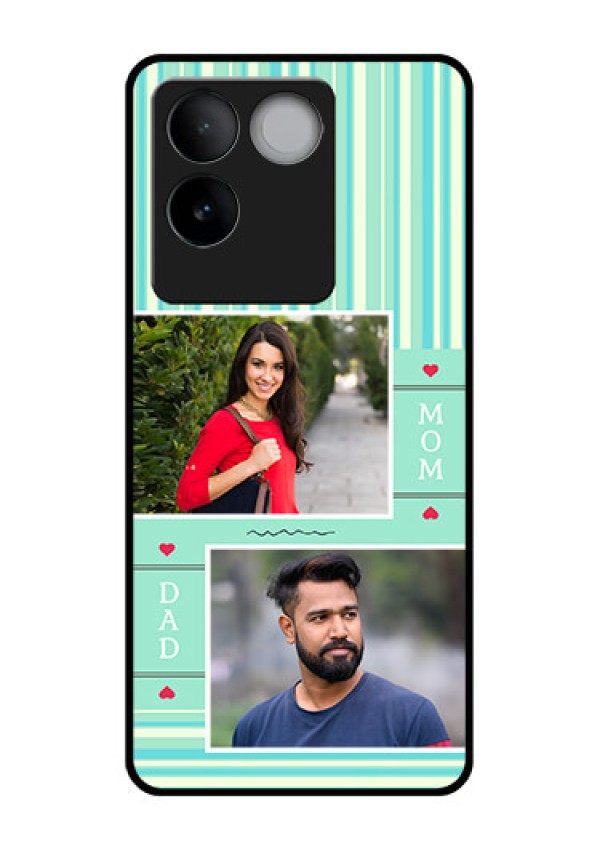 iQOO Z7 Pro 5G Custom Glass Phone Case - Mom & Dad Pic Design