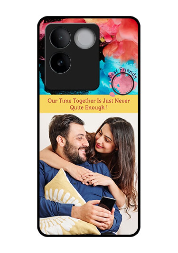 iQOO Z7 Pro 5G Custom Glass Phone Case - Quote With Acrylic Painting Design