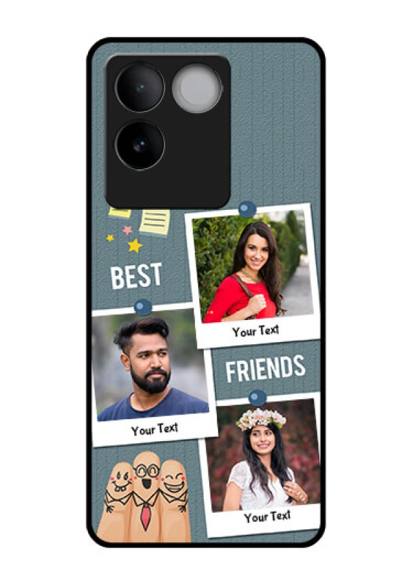 iQOO Z7 Pro 5G Custom Glass Phone Case - Sticky Frames And Friendship Design