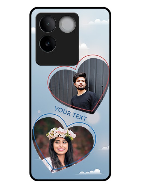 Custom iQOO Z7 Pro 5G Custom Glass Phone Case - Blue Color Couple Design