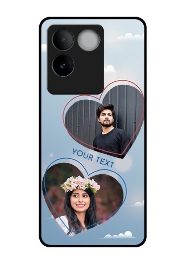 iQOO Z7 Pro 5G Custom Glass Phone Case - Blue Color Couple Design