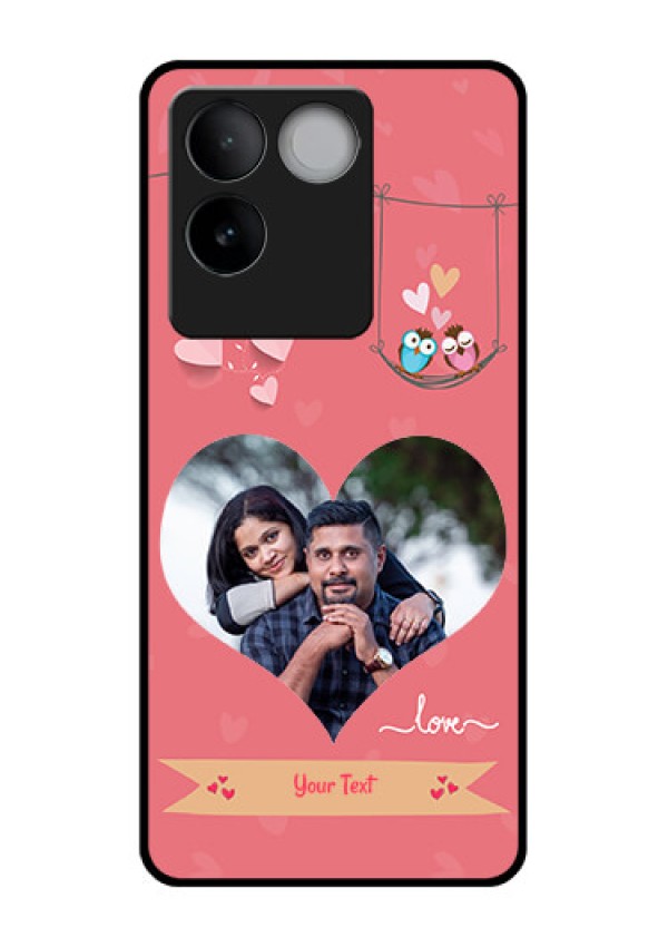 iQOO Z7 Pro 5G Custom Glass Phone Case - Peach Color Love Design