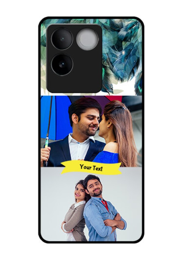iQOO Z7 Pro 5G Custom Glass Phone Case - Image With Boho Peacock Feather Design