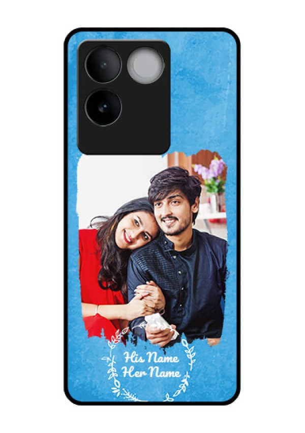 iQOO Z7 Pro 5G Custom Glass Phone Case - Blue Color Vintage Design