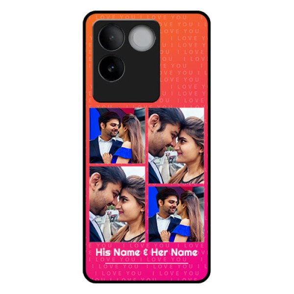 iQOO Z7 Pro 5G Custom Glass Phone Case - I Love You Pink Design iQOO Z7 Pro 5G Custom Glass Phone Case - I Love You Pink Design