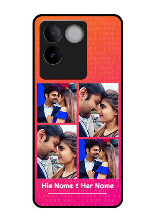 iQOO Z7 Pro 5G Custom Glass Phone Case - I Love You Pink Design