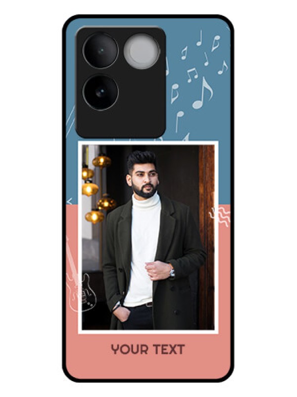 Custom iQOO Z7 Pro 5G Custom Glass Phone Case - With Color Musical Note Design