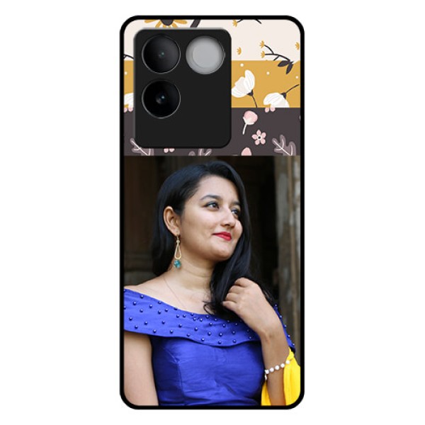 iQOO Z7 Pro 5G Custom Glass Phone Case - Stylish Floral Design