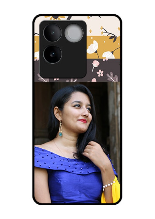 iQOO Z7 Pro 5G Custom Glass Phone Case - Stylish Floral Design