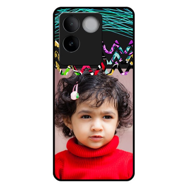 iQOO Z7 Pro 5G Custom Glass Phone Case - Neon Abstract Design