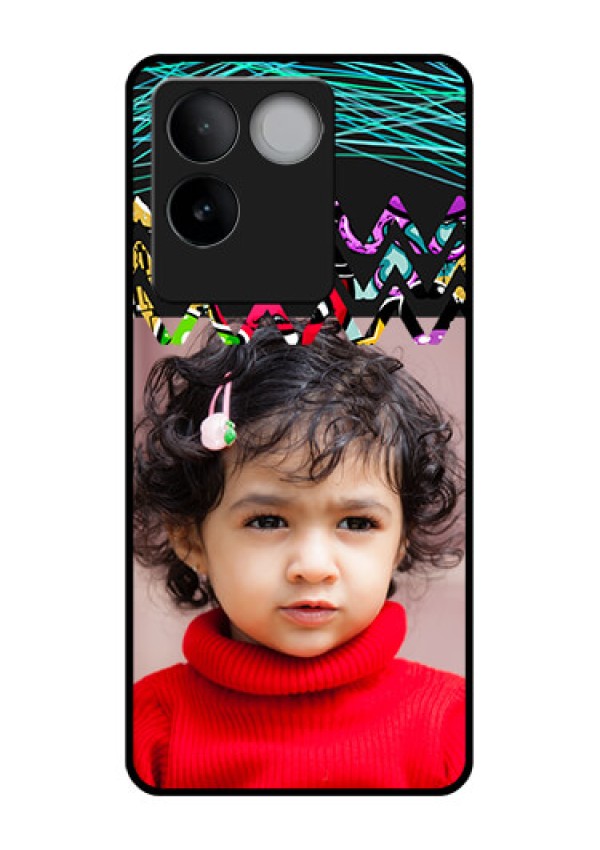 iQOO Z7 Pro 5G Custom Glass Phone Case - Neon Abstract Design