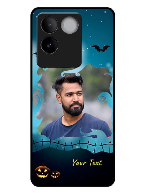 Custom iQOO Z7 Pro 5G Custom Glass Phone Case - Halloween Frame Design