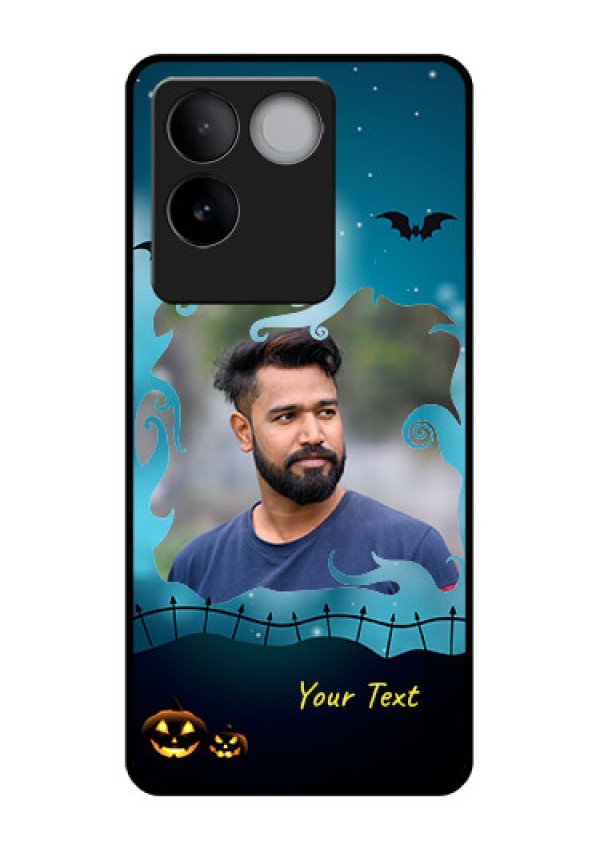 iQOO Z7 Pro 5G Custom Glass Phone Case - Halloween Frame Design