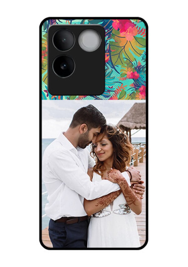 iQOO Z7 Pro 5G Custom Glass Phone Case - Watercolor Floral Design