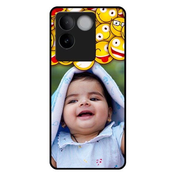 iQOO Z7 Pro 5G Custom Glass Phone Case - With Smiley Emoji Design iQOO Z7 Pro 5G Custom Glass Phone Case - With Smiley Emoji Design